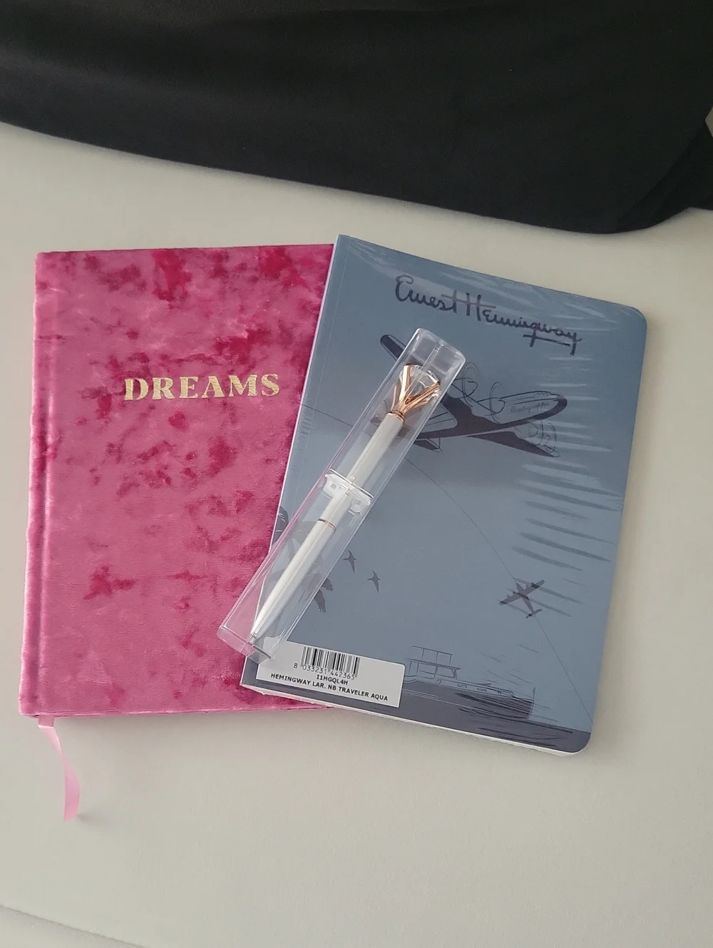 Pink Velvet Journal + Ernest Hemingway Notebook Set